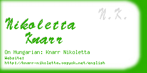 nikoletta knarr business card